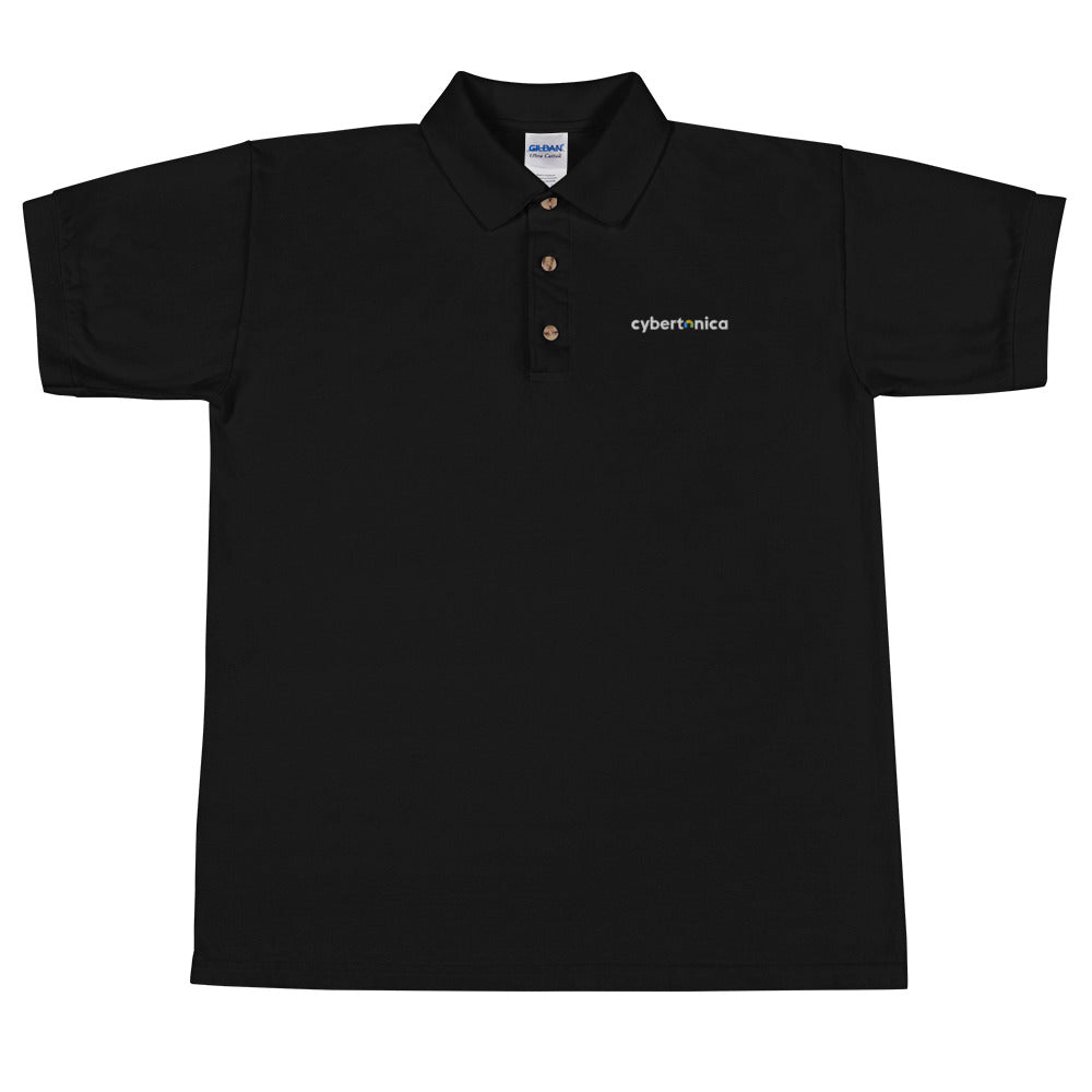 Logo in White - Embroidered Polo Shirt